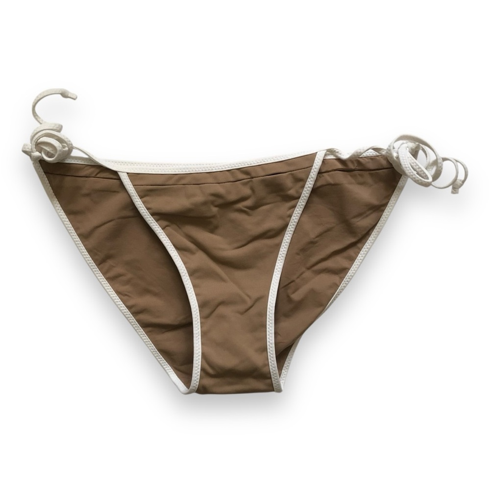 Marysia Swim Brown & White Side Tie Bikini Bottoms Size Small